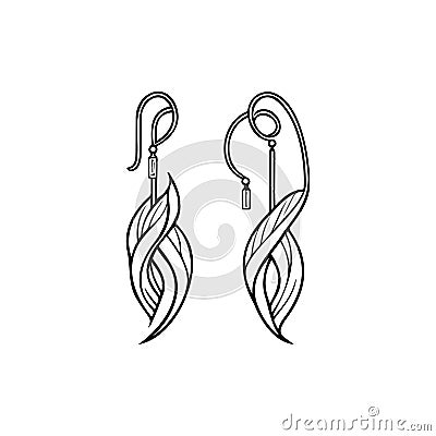 Earring Icon hand draw black colour mother day logo symbol perfect Vector Illustration