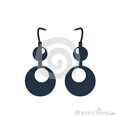 Earring icon vector isolated on white background, Earring sign Vector Illustration