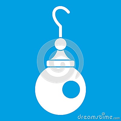 Earring icon white Vector Illustration