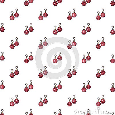 Earrings with rubies pattern seamless Vector Illustration