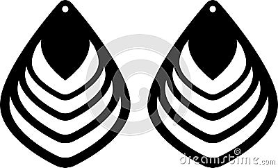 Earrings template svg vector cutfile for cricut and silhouette Stock Photo