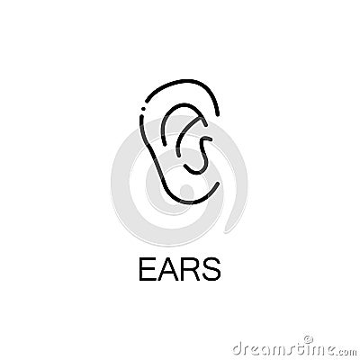 Ears flat icon Vector Illustration