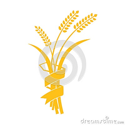 Ears of Wheat, Barley or Rye vector visual graphic icons Vector Illustration