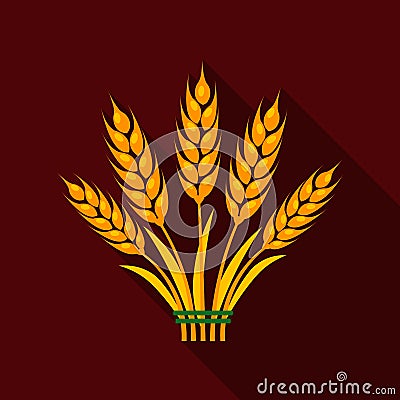 Ears of Wheat icon of vector illustration for web and mobile Vector Illustration