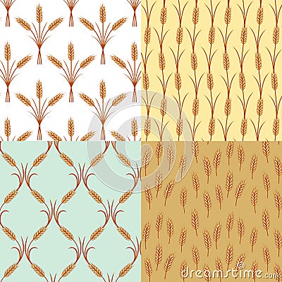 Ears of wheat pattern Vector Illustration