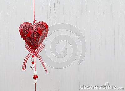 Eart as a symbol of love/vintage card with red heart on Grunge v Stock Photo