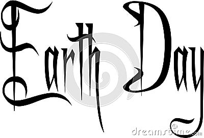 Eart day text sign Vector Illustration