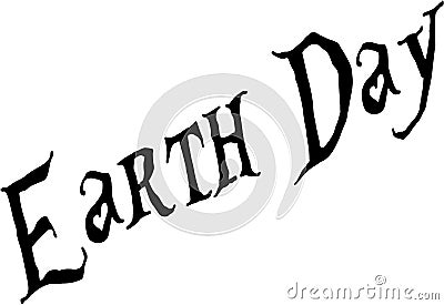 Eart day text sign Vector Illustration