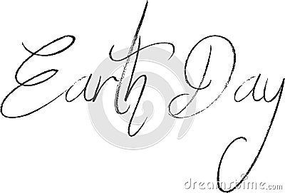 Eart day text sign Vector Illustration