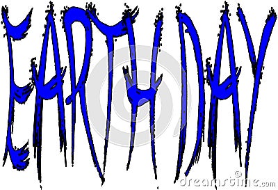 Eart day text sign Vector Illustration