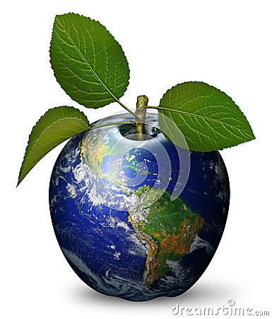Earth Apple Cartoon Illustration