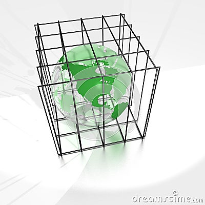 Earth in a cage Stock Photo