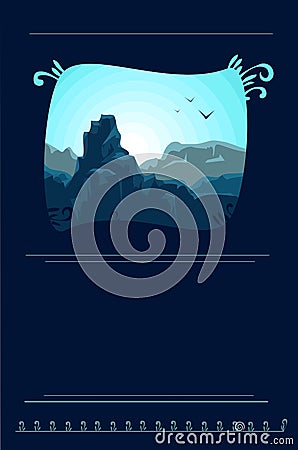 Earth card Landscape3 Vector Illustration