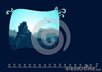 Earth card Landscape Vector Illustration