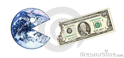 Earth cash crisis Editorial Stock Photo