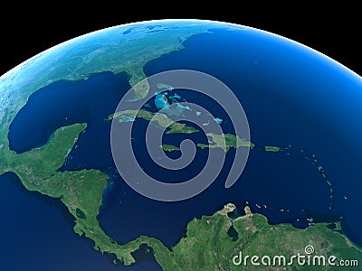 Earth - Central America & Caribbean Stock Photo