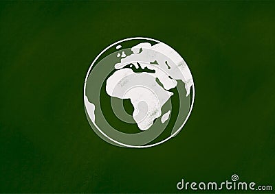 The earth Chalk drawing on green chalkboard Stock Photo