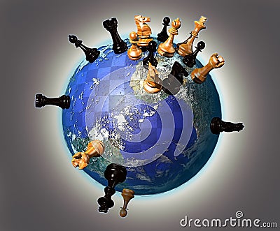 Earth chess game Stock Photo