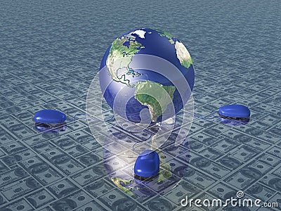 Earth with computer mice Stock Photo