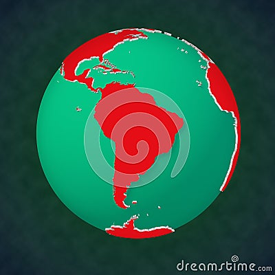 Earth continental view South America Stock Photo