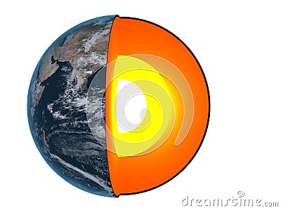 Earth core Cartoon Illustration