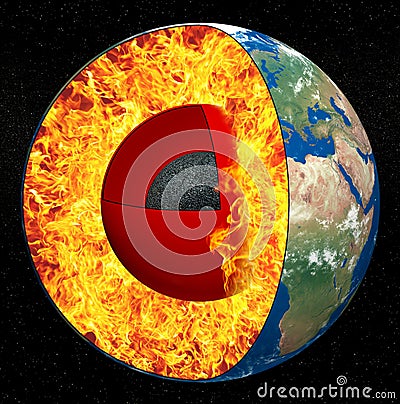 Earth core Stock Photo