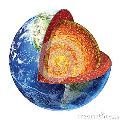 Earth cross section. Lower Mantle version. Stock Photo