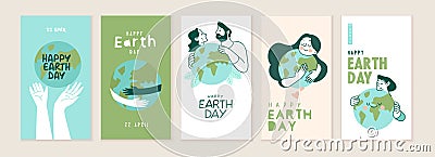 Earth day illustration set Vector Illustration