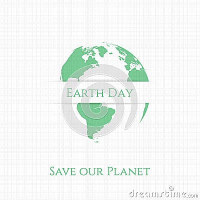 Earth Day Banner or Card Template Vector Illustration