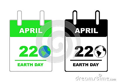 Earth day calendar Vector Illustration