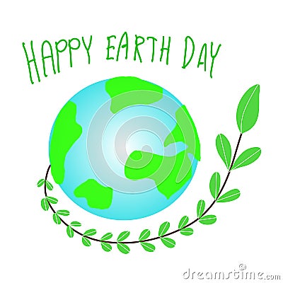 Earth Day. Eco friendly concept. Vector illustration. Earth day concept. World environment day background. Save the earth. Happy Vector Illustration