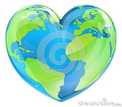 Earth Day Heart Vector Illustration