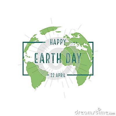 Earth day. Illustration for Happy earth day. Vector in flat style. 22 April Vector Illustration