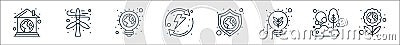 Earth day line icons. linear set. quality vector line set such as flower, tree, eco bulb, save the planet, recycling, ecologic Vector Illustration