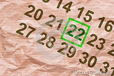 Earth day marked on the calendar Stock Photo