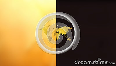 Earth at day and night world map, earth day concept - 22 JULY 2017. Stock Photo