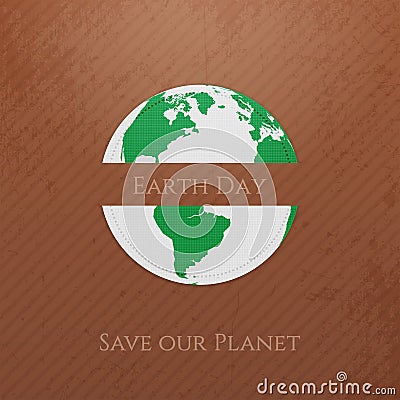 Earth Day. Planet realistic Banner Vector Illustration