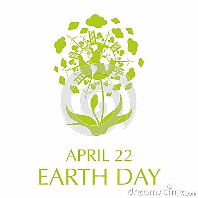 earth day poster Vector Illustration