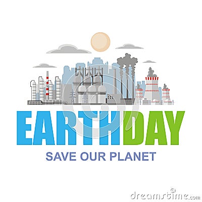 earth day poster Vector Illustration