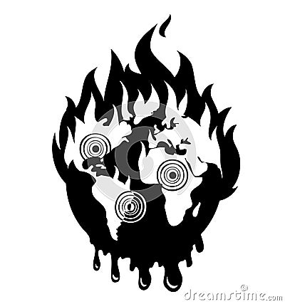 Earth disaster catastrophe logo Vector Illustration