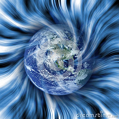 Earth does a twirl in space Stock Photo