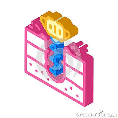 Earth drilling equipment isometric icon vector illustration Vector Illustration