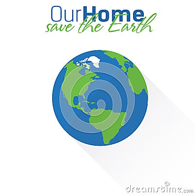 Earth flat icon Vector Illustration