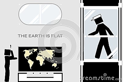 Earth is flat Vector Illustration