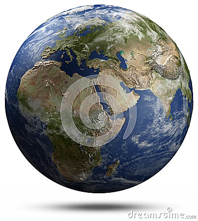Earth globe - Africa, Europe and Asia Stock Photo