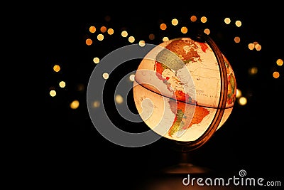 Earth globe on black Stock Photo