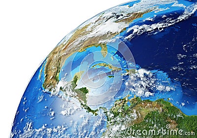 Earth globe close- up of North and South Americas Stock Photo