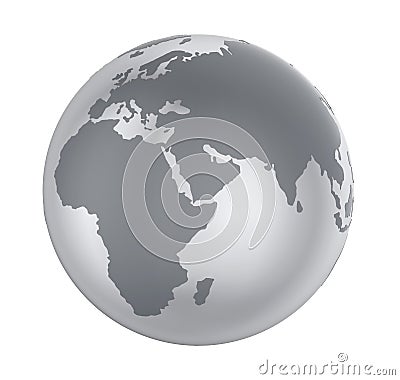 Earth Globe Europe View Isolated Stock Photo