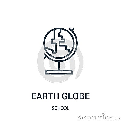 earth globe icon vector from school collection. Thin line earth globe outline icon vector illustration. Linear symbol for use on Vector Illustration