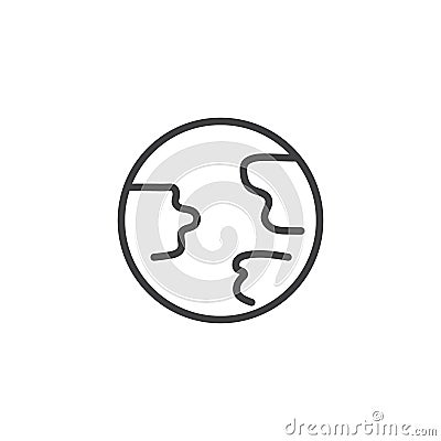 Earth globe line icon Vector Illustration